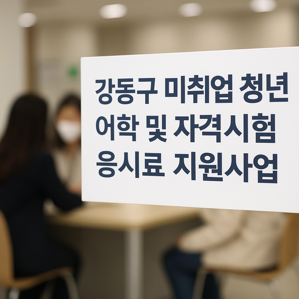 2025 강동구 미취업 청년 어학 및 자격시험 응시료 지원사업