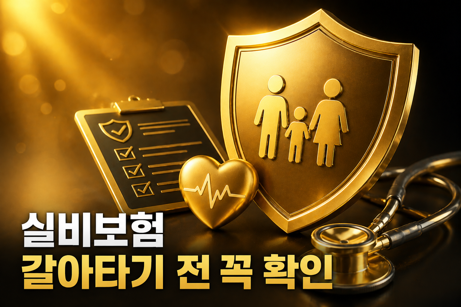 실비보험갈아타기 실비보험변경 실비보험전환 전 확인해야 할 3세대 4세대 5세대 실손보험 차이와 손해 여부를 설명하는 골드톤 썸네일 silbi insurance change switch guide 2026