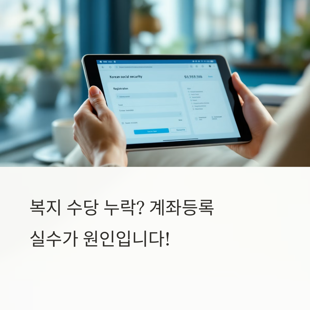 복지로 계좌등록 실수로 수당 누락되는 이유 썸네일