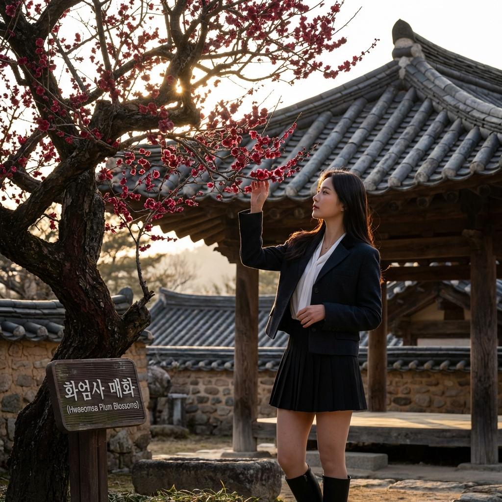 역광을 활용해 화엄사 흑매화의 붉은 매력을 200% 살리는 법