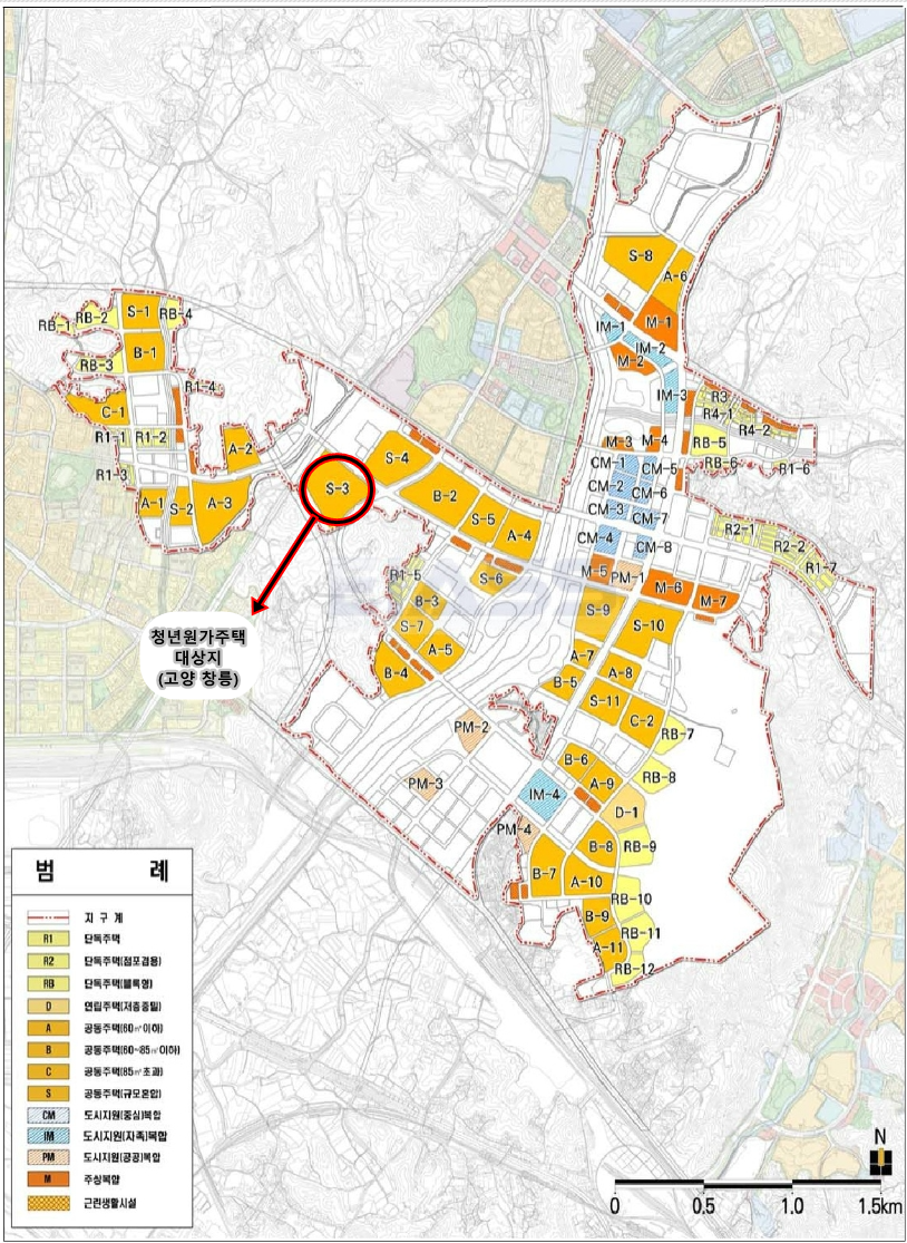 고양창릉 토지사용계획도