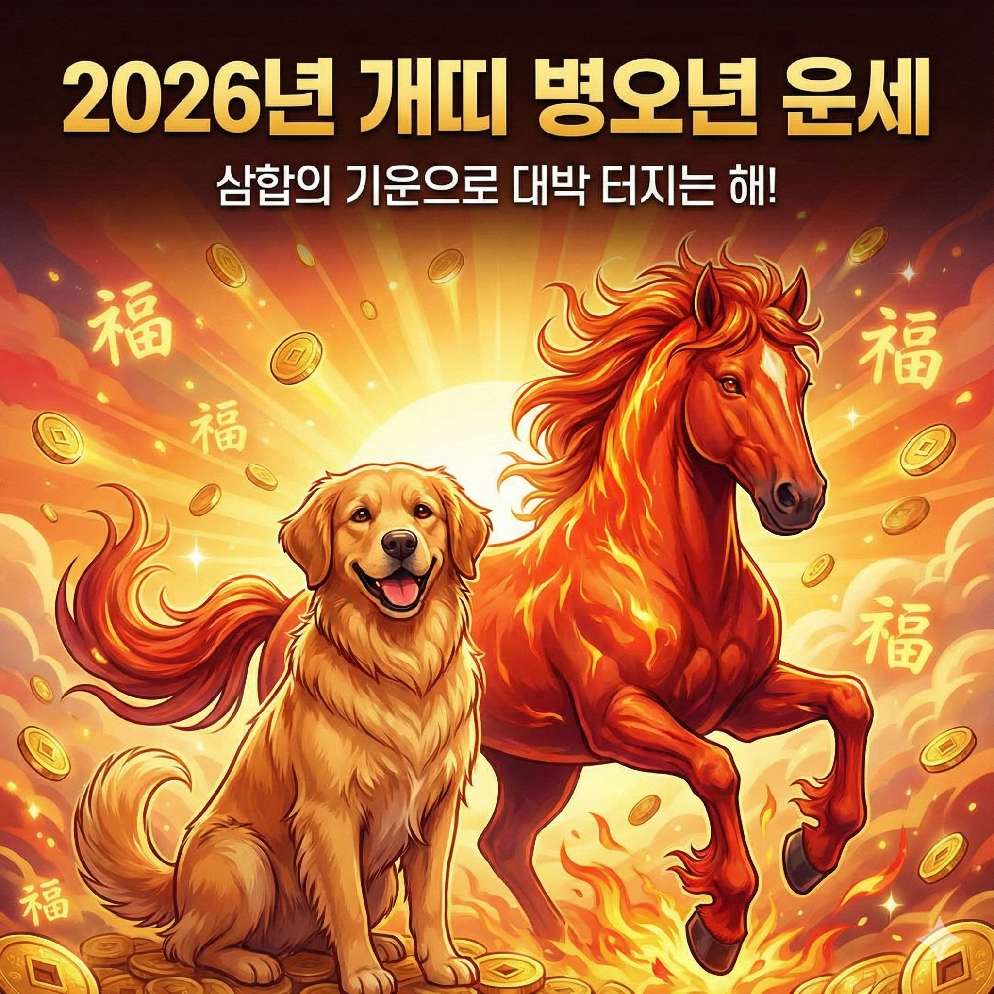 개띠 병오년 운세: 2026년 삼합의 기운으로 대박 터지는 해?