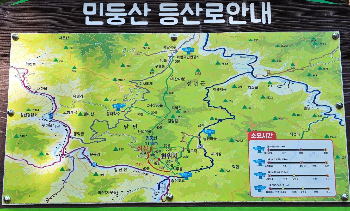 민둥산 등산로 안내