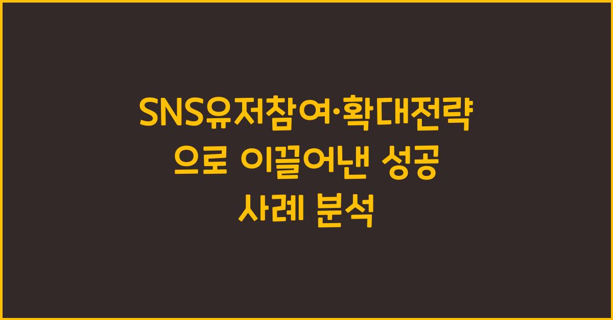 SNS유저참여·확대전략