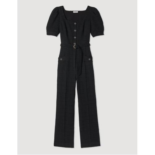 산드로 점프 수트 Tweed jumpsuit Schwarz SFPCO00223