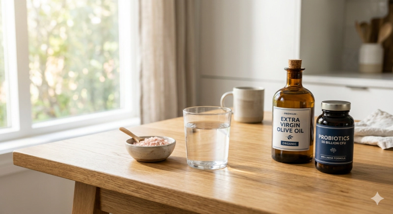 2026년 아침 소금물&middot;유산균&middot;올리브유 복용 순서 총정리 - 이것 모르면 효과 제로