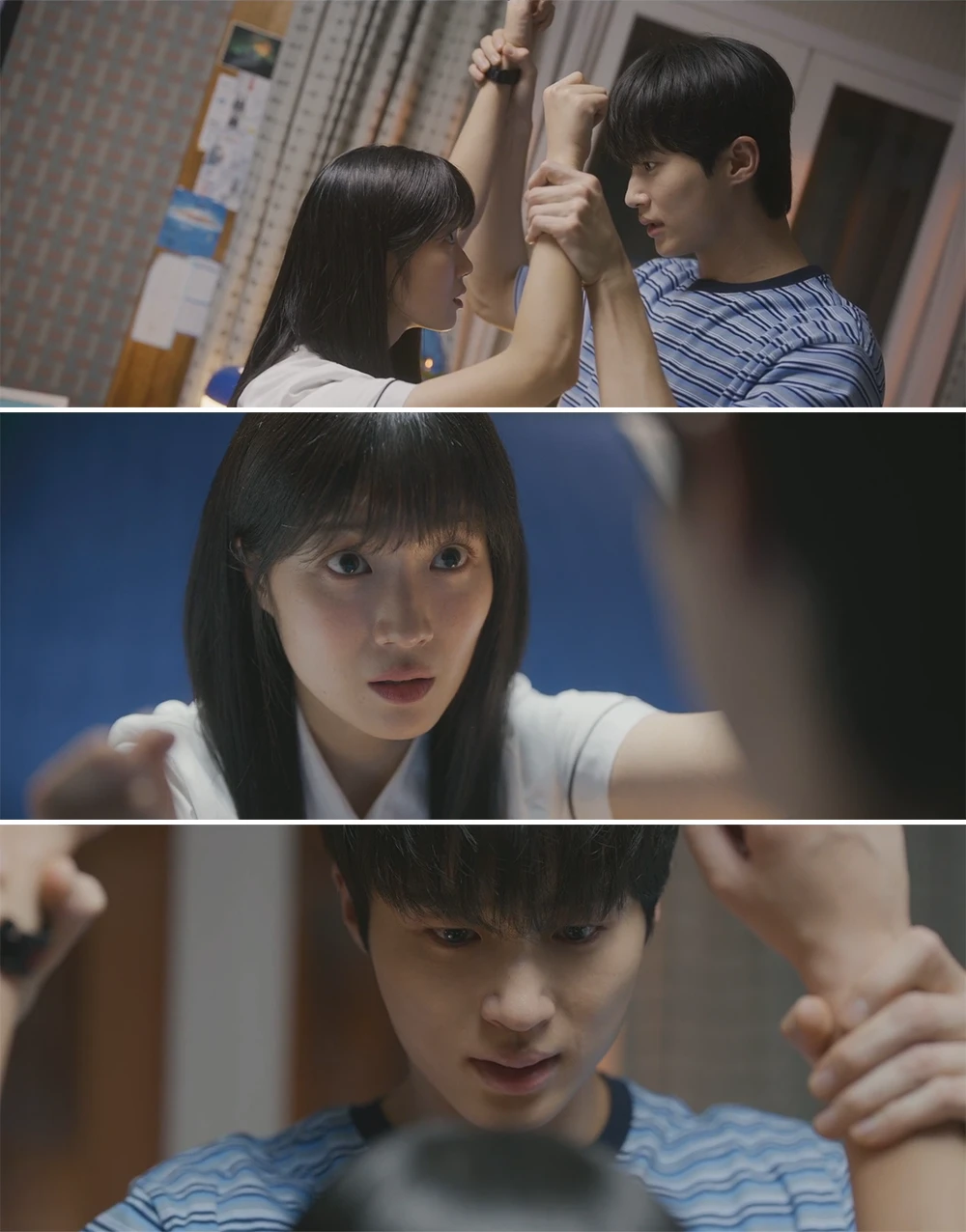 모기-잡아주려다-선재에게-두-팔이-잡힌-솔이