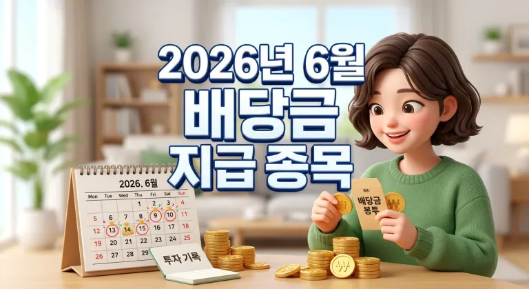 2026년 6월 배당금 지급 종목 18선 — 날짜별 배당락·기준일·지급일 총정리