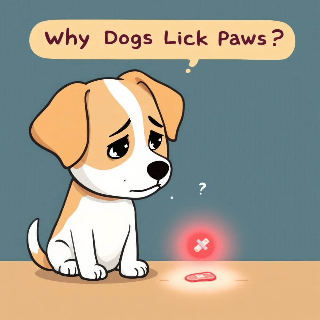 강아지 발바닥 핥는 이유를 설명하는 썸네일 이미지입니다.