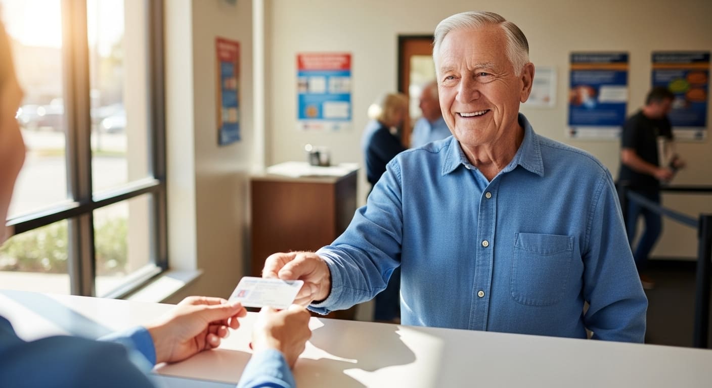 운전면허 반납 지원금을 신청하는 노인 모습