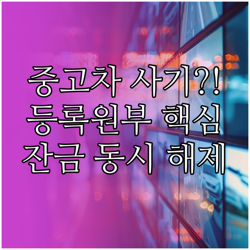 중고차 사기 방지 핵심 전략: 등록원..