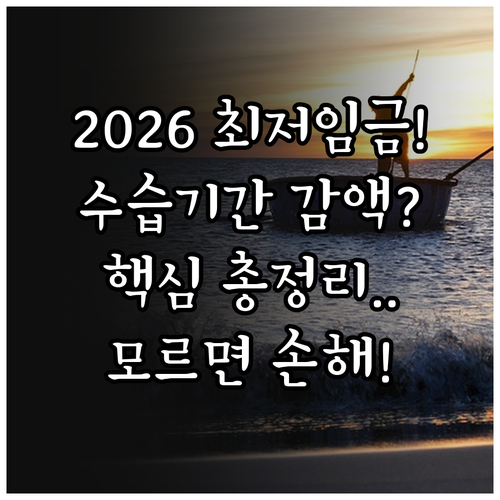 2026년 최저임금 준수 의무와 수습..