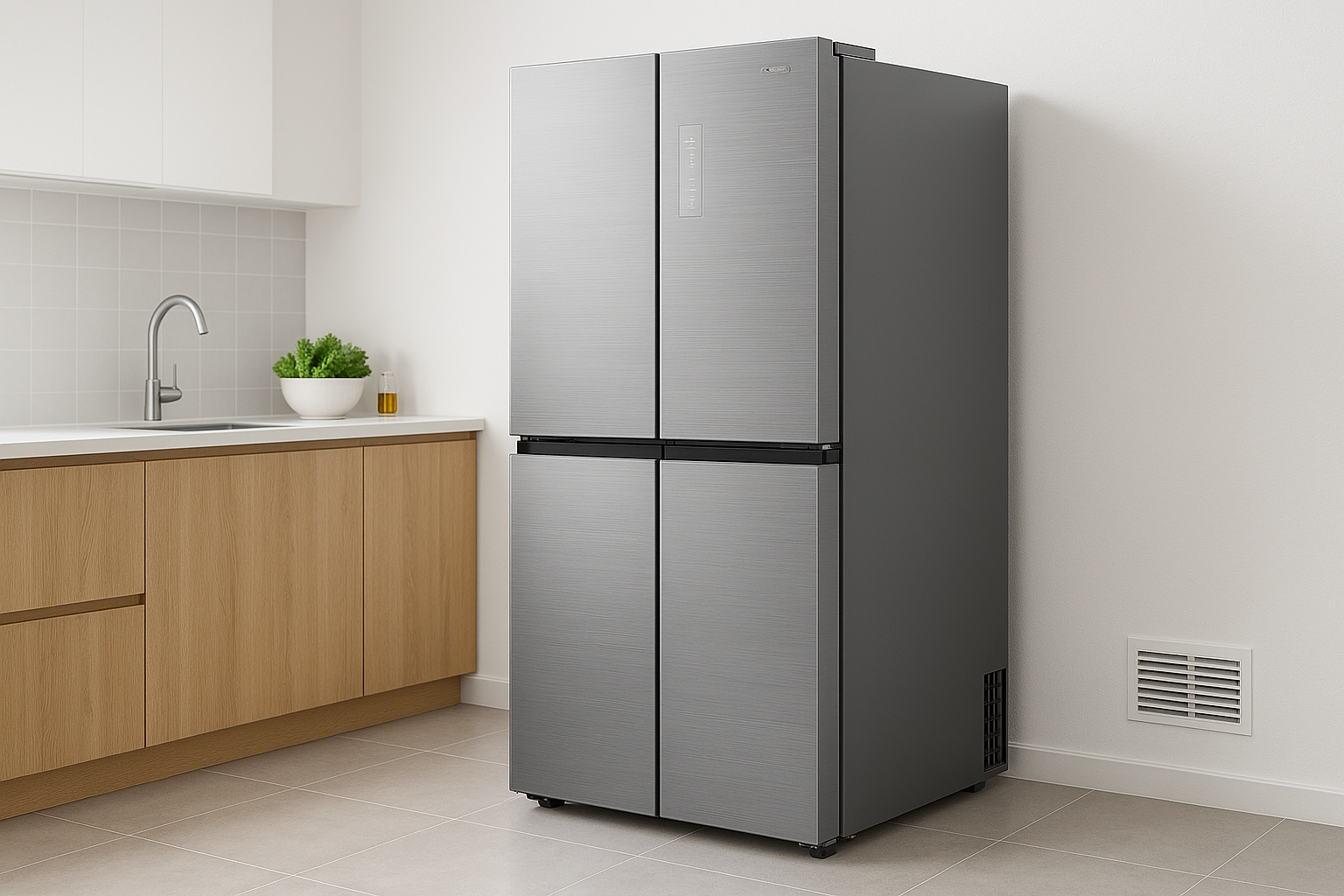 냉장고 뒤 공간 확보된 모습