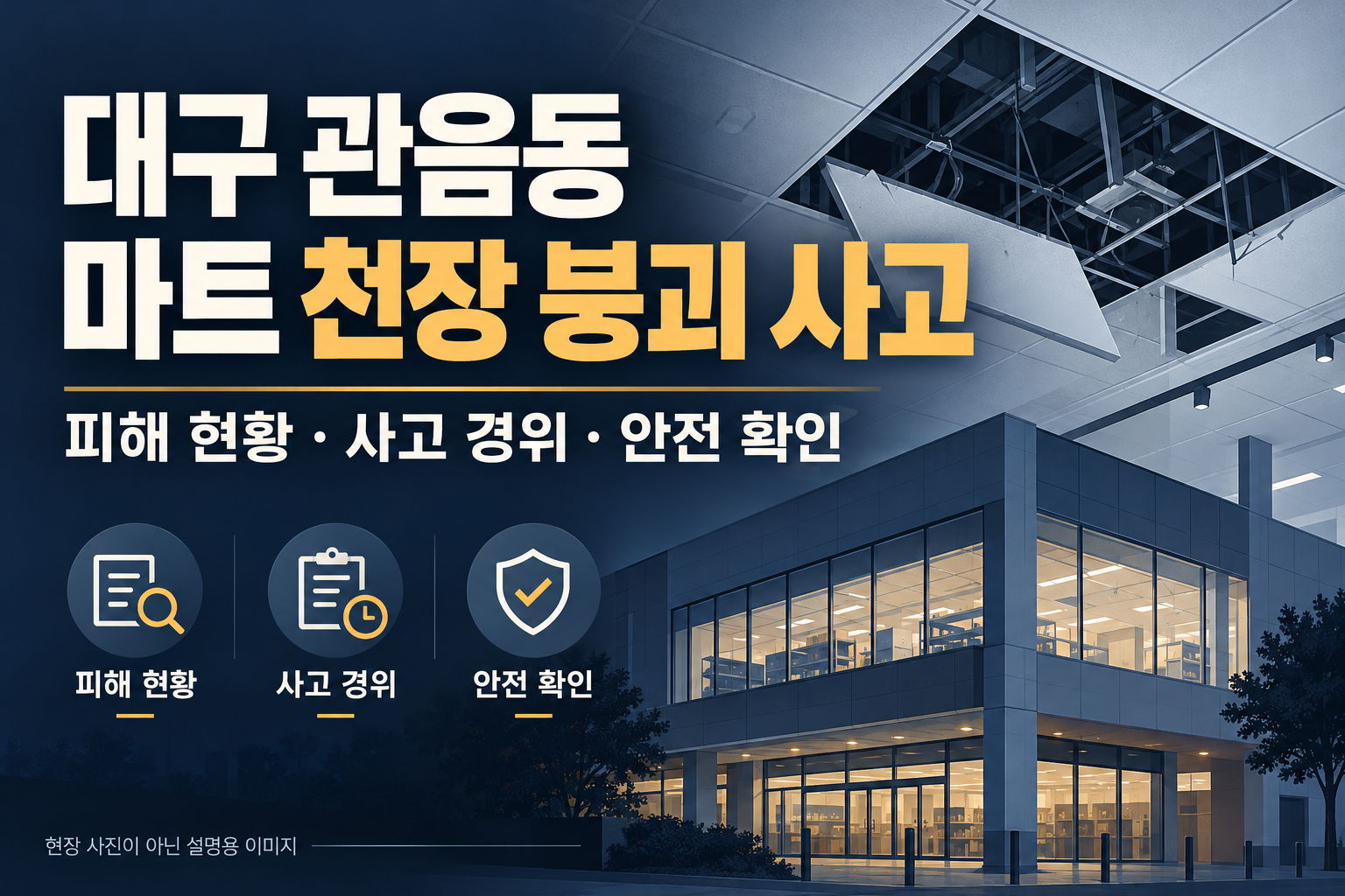 대구 관음동 마트 천장 붕괴 사고 - 피해 현황&middot;2층 판매 행사&middot;확인된 내용 정리