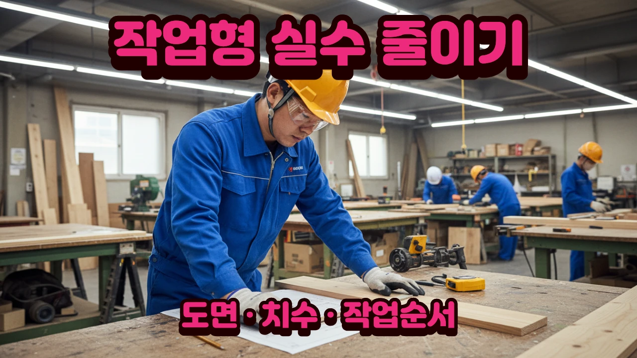 거푸집기능사 작업형 도면 치수 작업순서 이미지