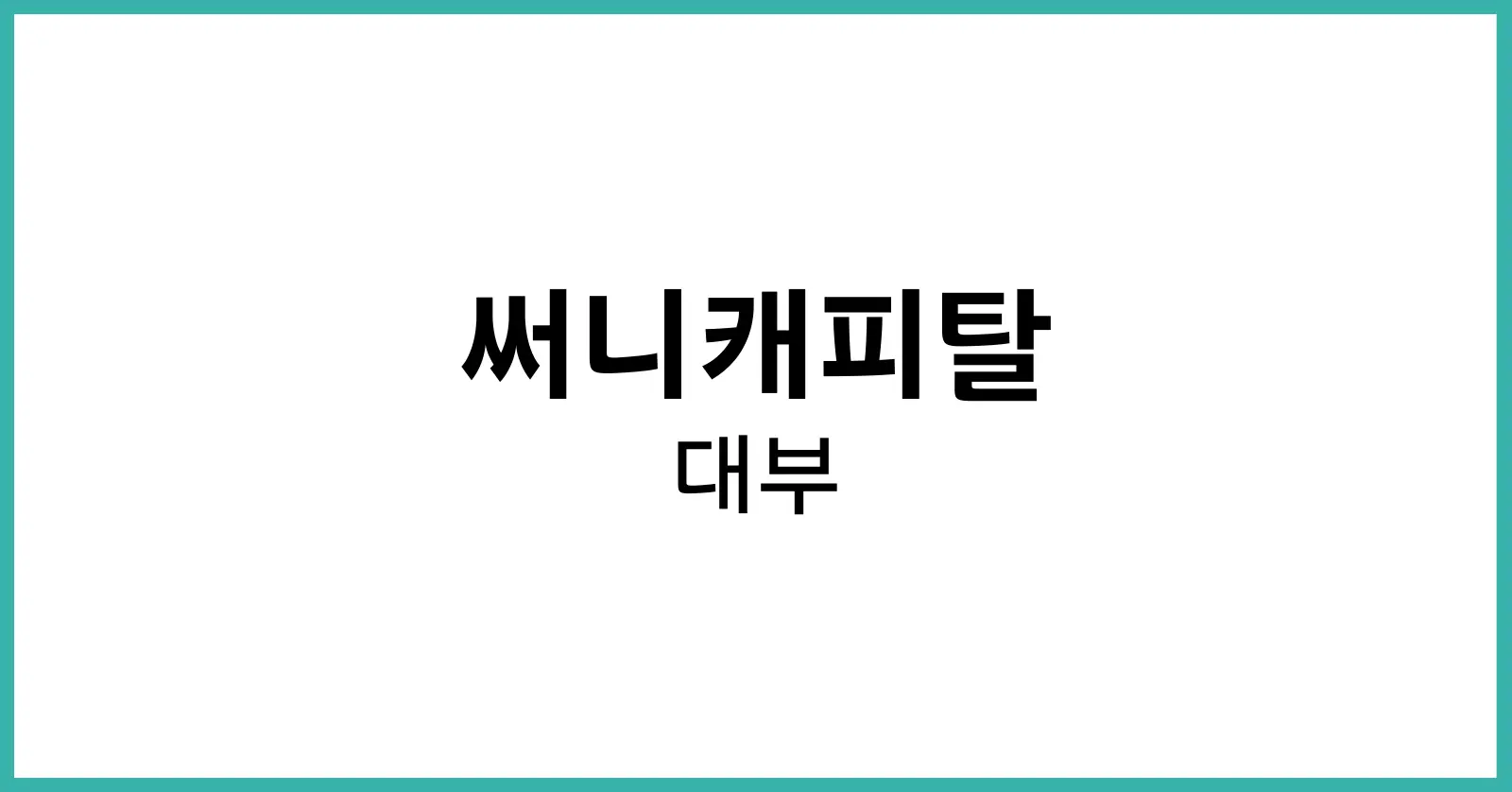 써니캐피탈대부 후기