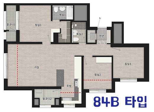 천왕역 모아엘가 트레뷰 84B 타입