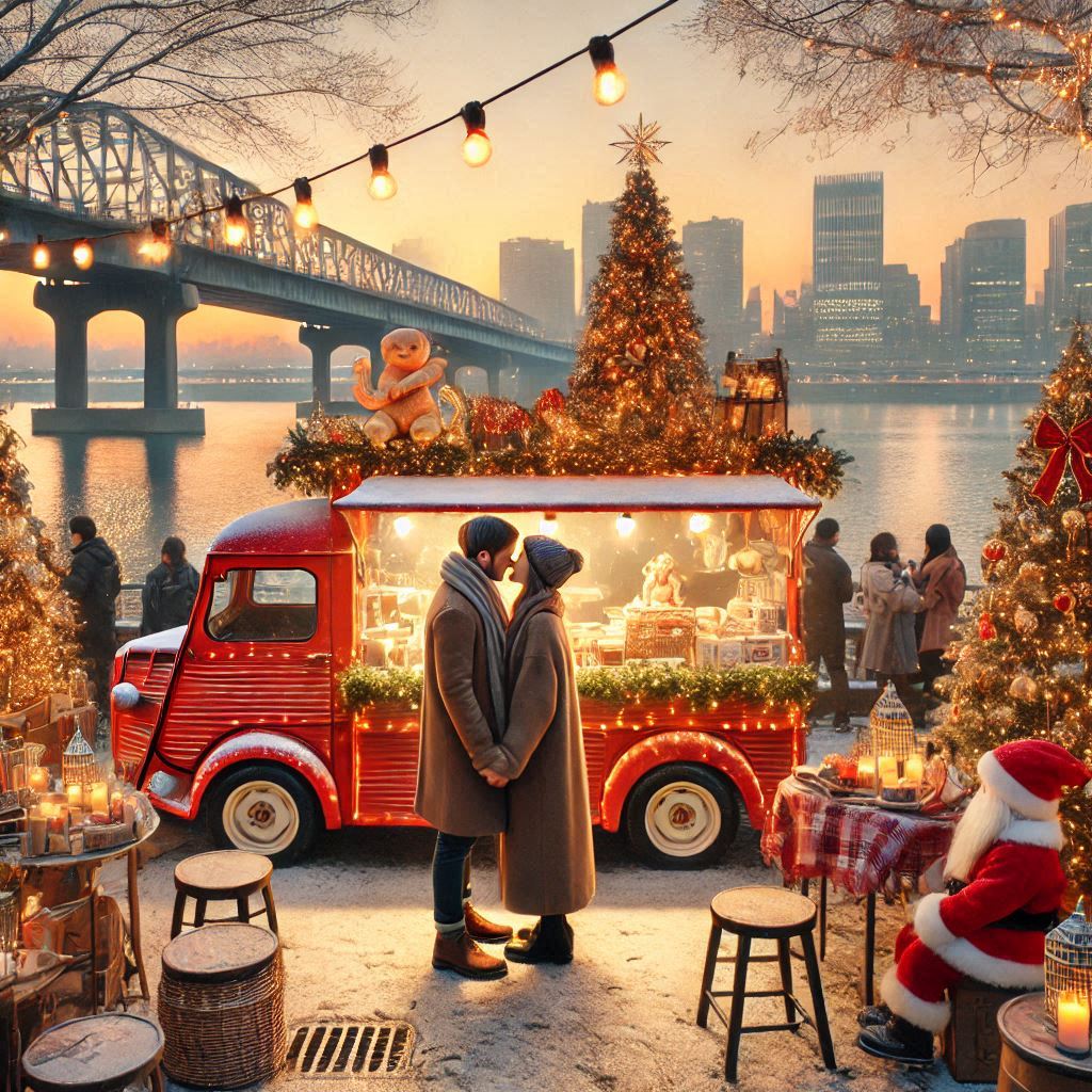 한강 크리스마스 마켓 푸드트럭과 포토존 소개