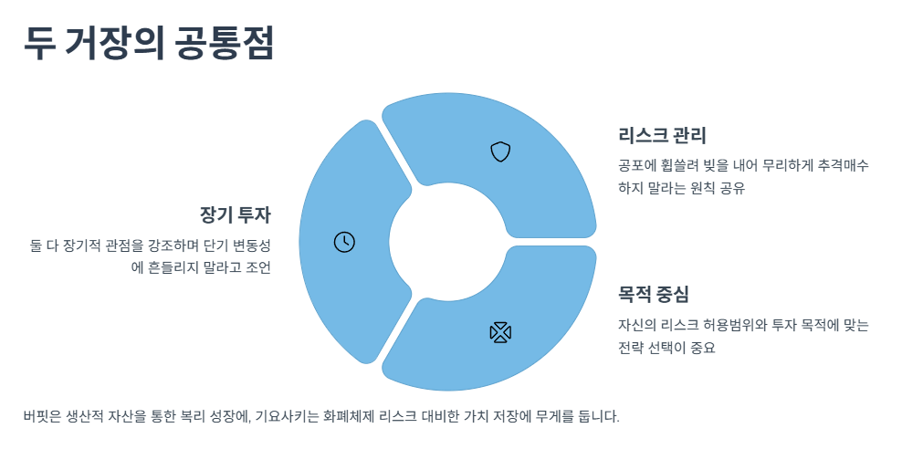 두 거장의 공통점: 장기 투자와 리스크 관리