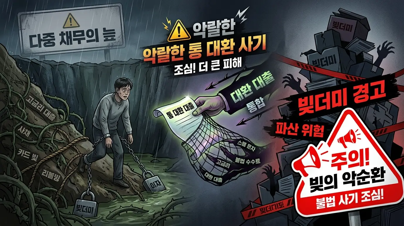 다중 채무의 늪 악랄한 통 대환 사기 수법 및 빚더미 경고