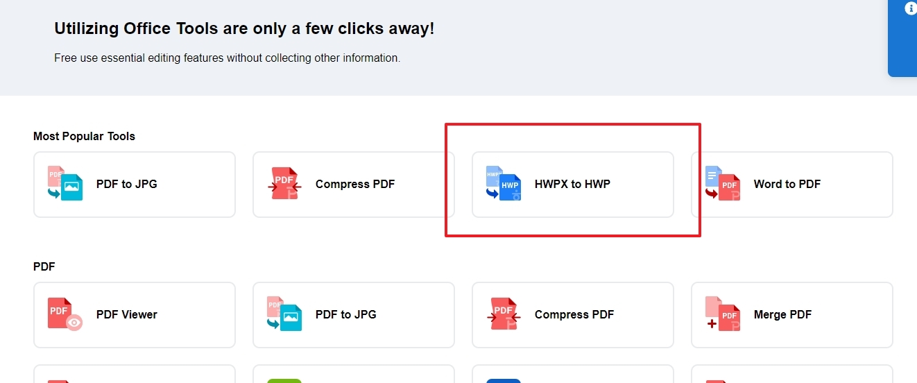 HWPX를 HWP로 변환하는 메뉴를 선택