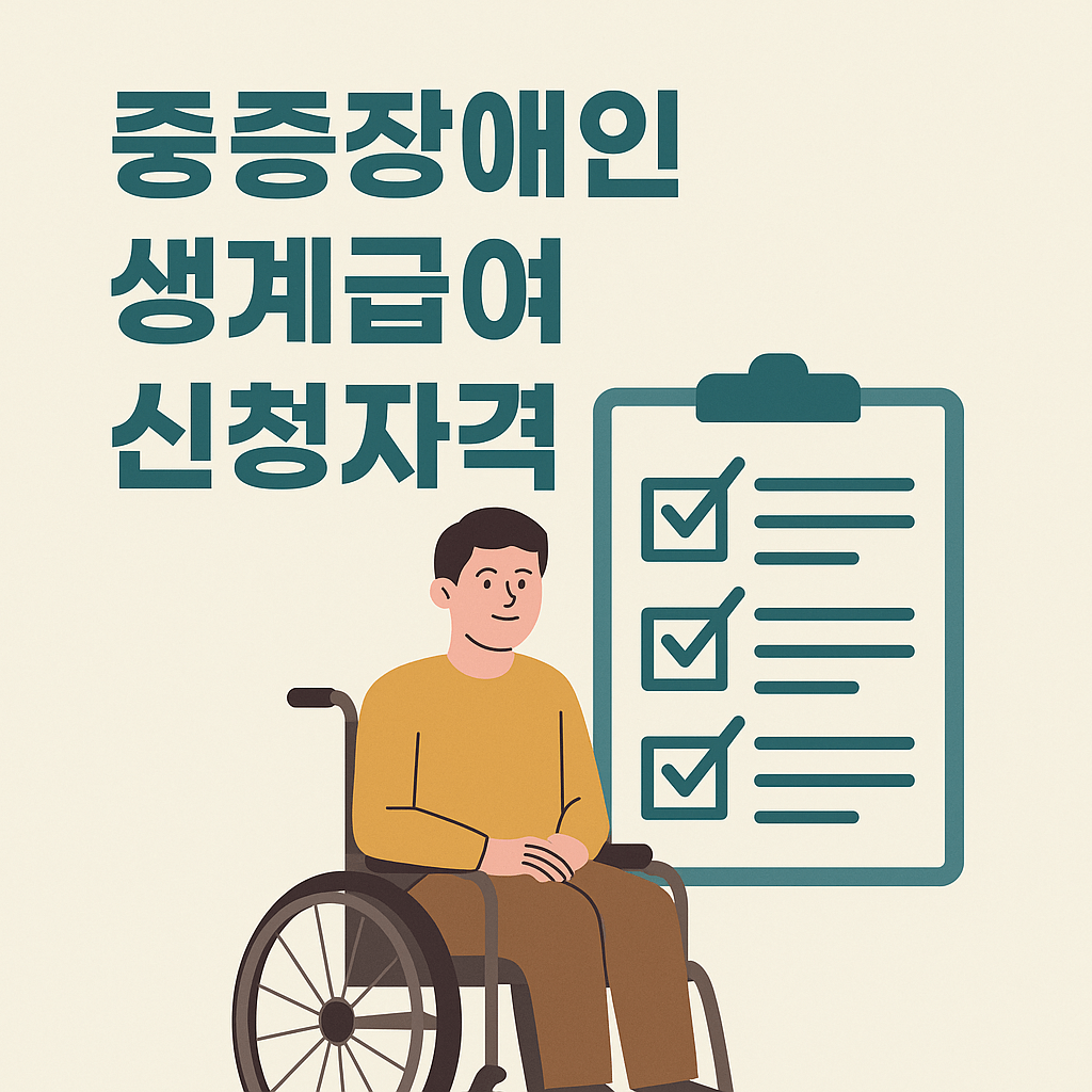 중증장애인 생계급여 신청자격 및 절차 안내 관련 사진