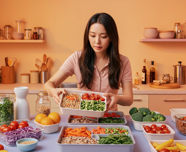 식이섬유 많은 음식으로 만든 식단 1