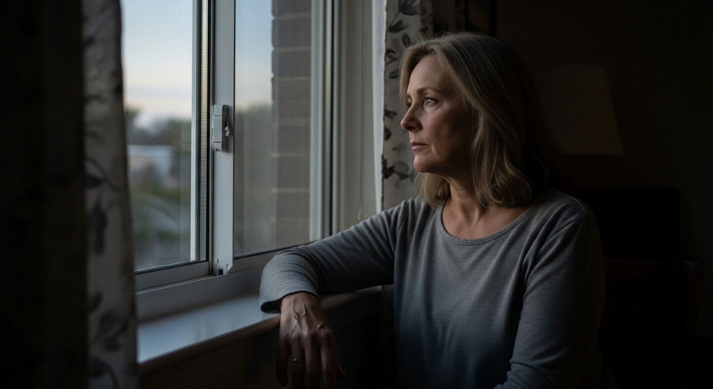 새벽을 기다리는 불면증중년여성