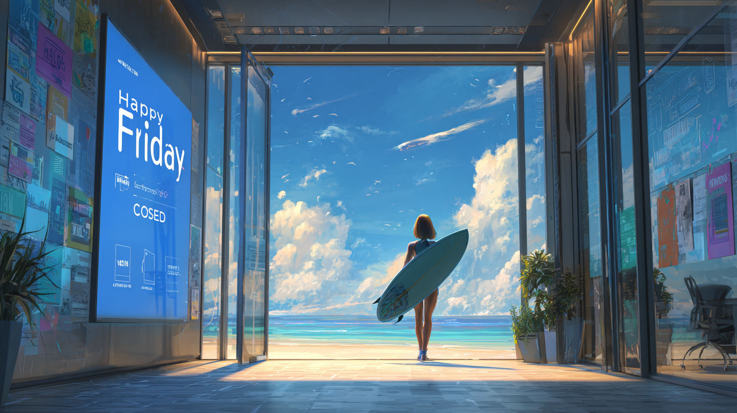 바닷가에 서핑보드 가지고 나가는 여성 일러스트