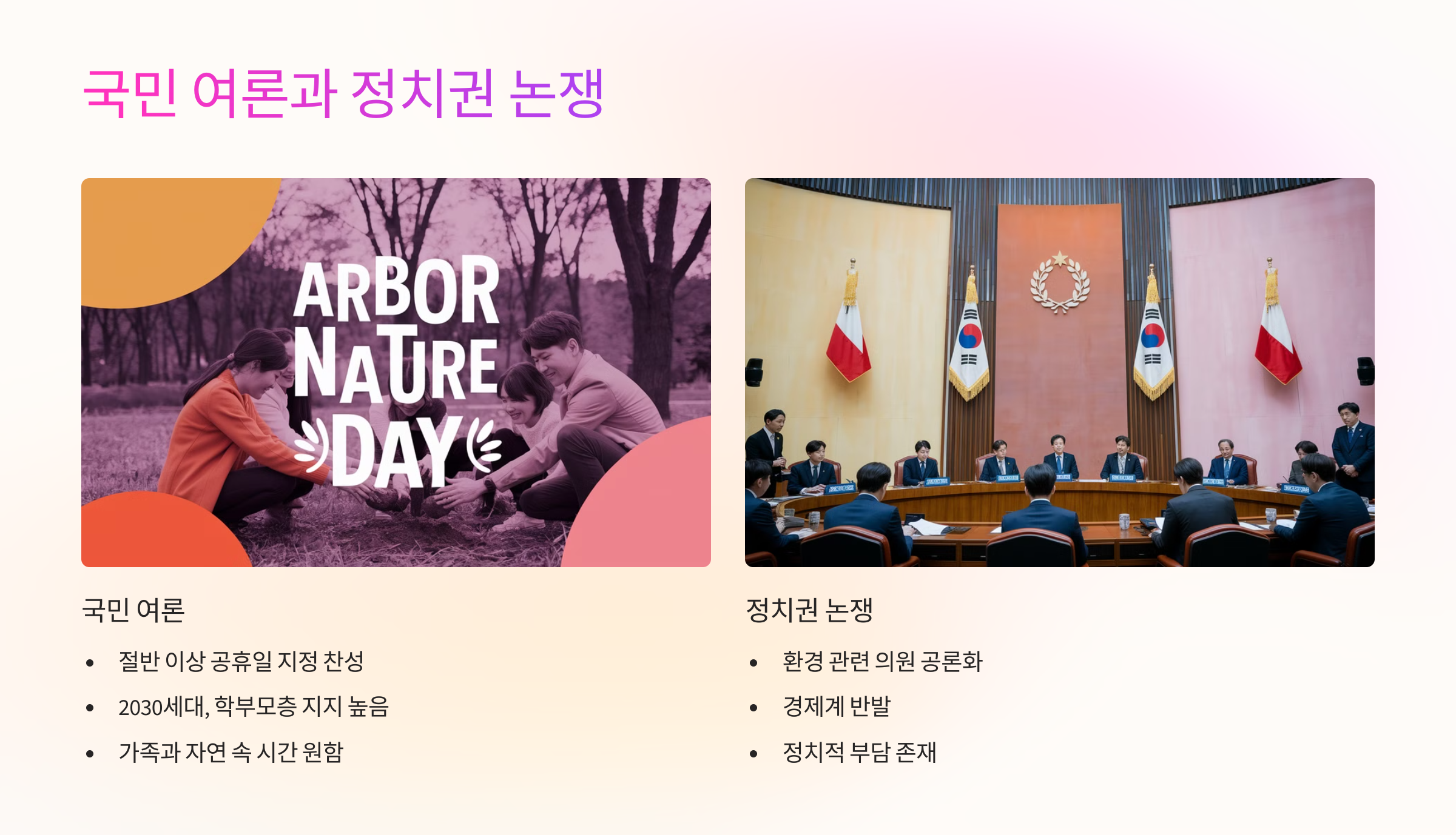 💬 국민 여론과 정치권 논쟁