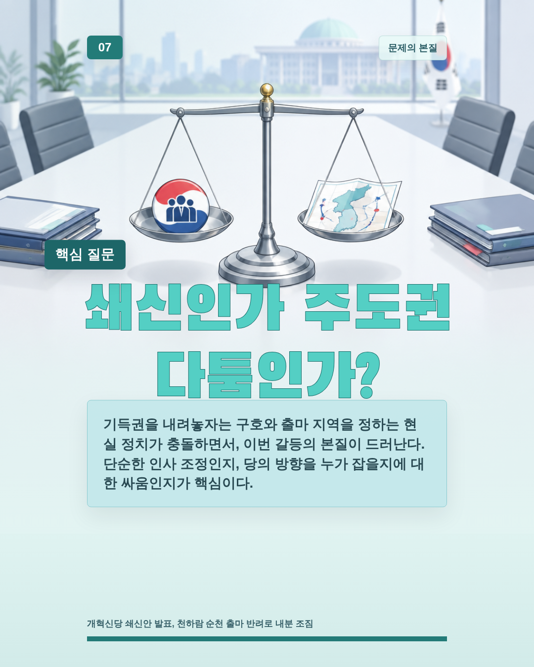 쇄신인가 주도권 다툼인가?