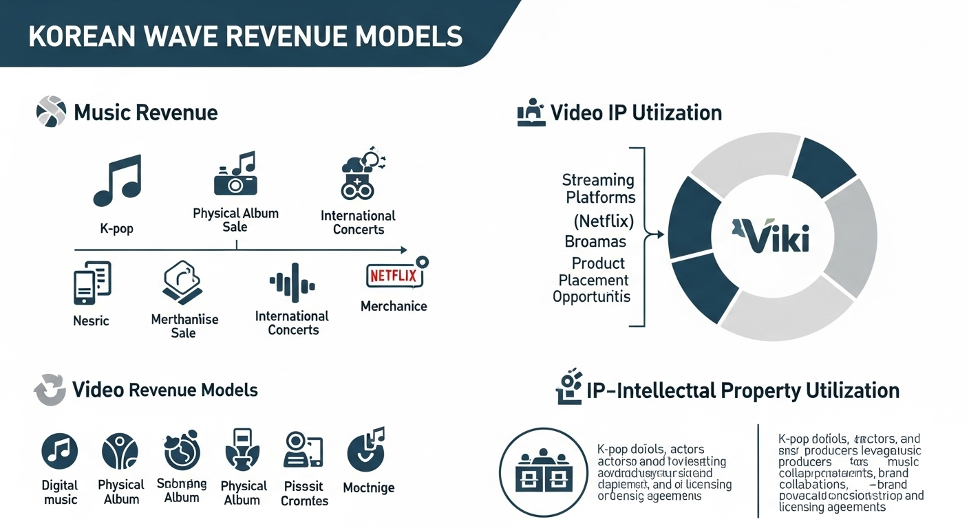 문화 콘텐츠로 본 한류 수익 모델 (음악, 영상, IP활용)