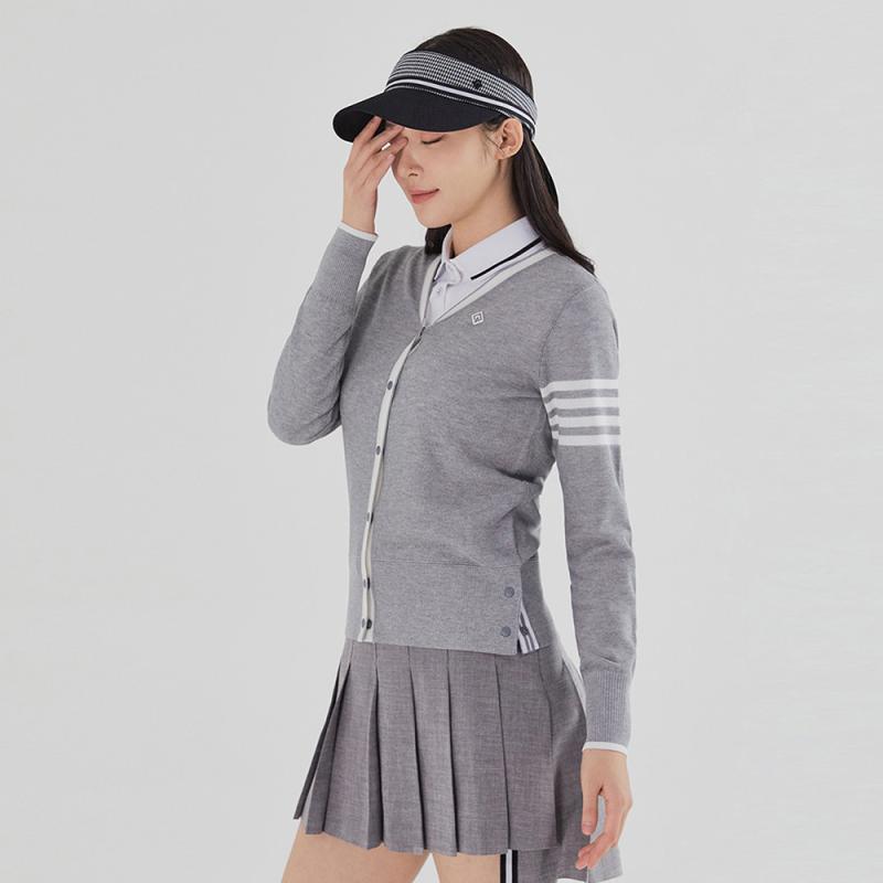 레노마골프 여성 소매 스트라이프 포인트 니트 가디건 RWSCL5202-193