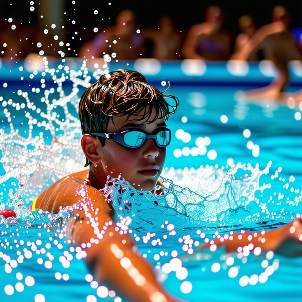 수영을 하고 있는 사진