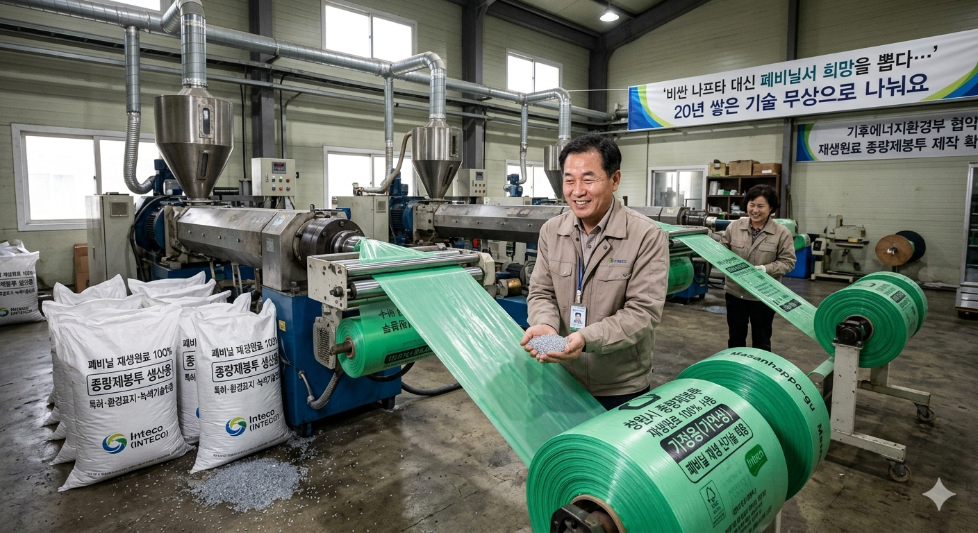 폐비닐로 종량제봉투 만들기