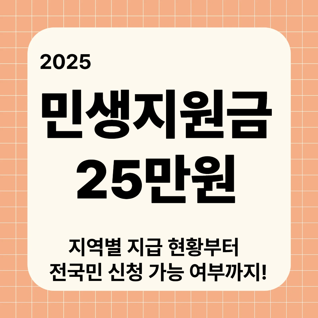 전 국민 25만 원 민생지원금, 진짜 받는 법!