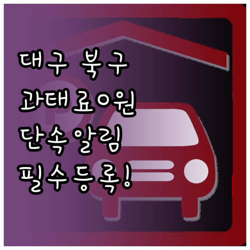 대구 북구 주정차 단속 문자 알림 서..
