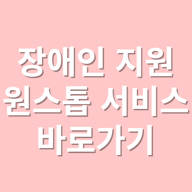 장애인 지원 원스톱 서비스 바로가기