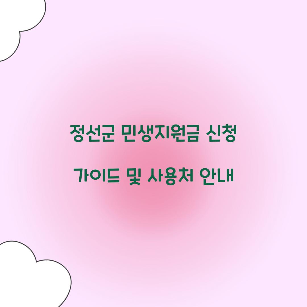 정선군 민생지원금 신청