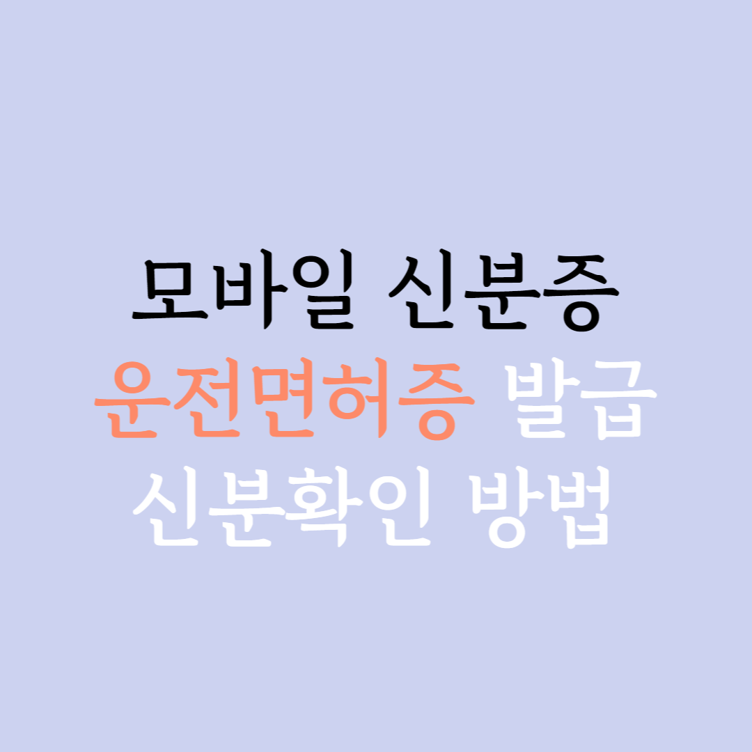 모바일 신분증 운전면허증 발급 신분증 검사 방법