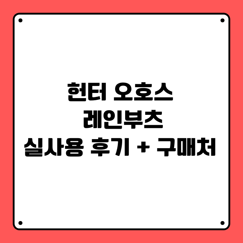 헌터 오호스 레인부츠,실사용 후기 + 구매처