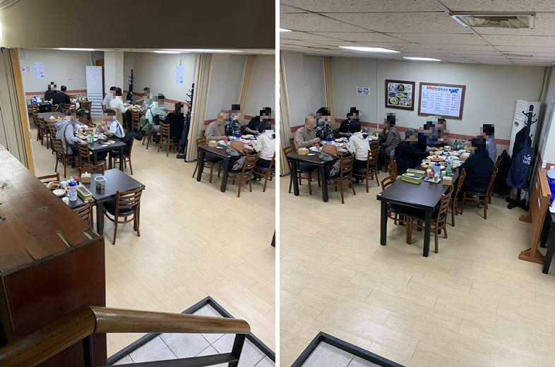 만포막국수 지하1층 전체 내부 모습