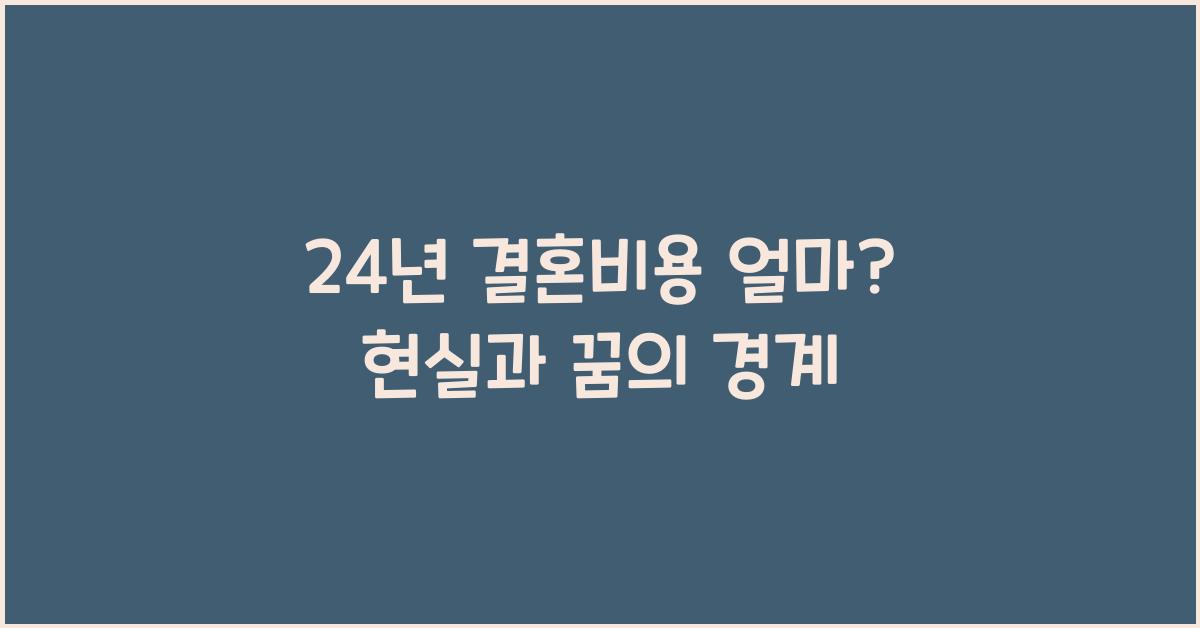 24년 결혼비용