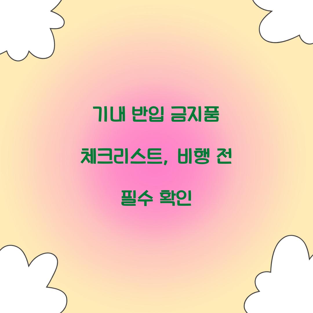 기내 반입 금지품
