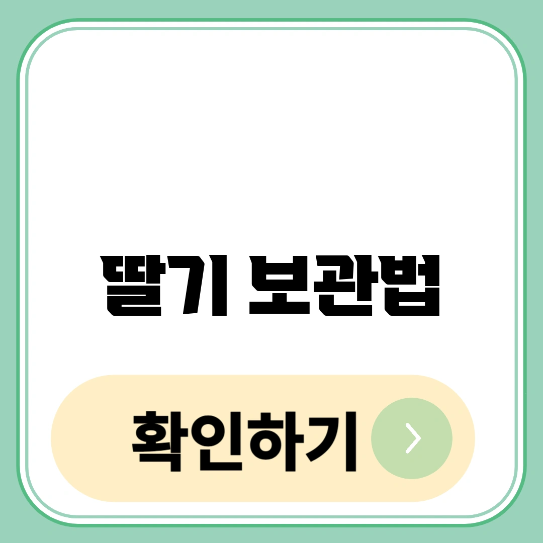 딸기 보관법