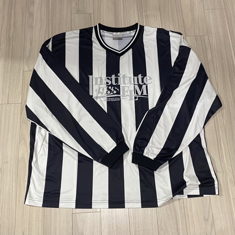 필루미네이트 FLM 스트라이프 스포츠 저지 롱 슬리브 지브라 유벤투스 델피에로 지단 유니폼 블랙