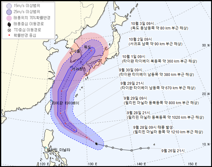 17호 태풍경로 현재위치