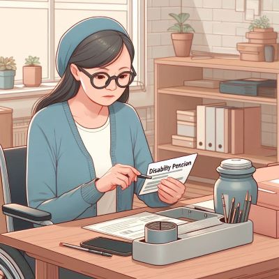 장애여성이 장애인연금이 입금된 계좌를 확인하고 있다.