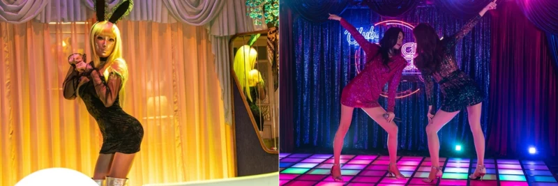 마스크걸 춤 안무를 추고 있는 김모미를 연기하는 대역