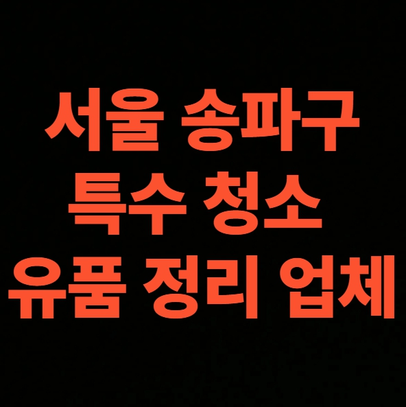 서울 송파구 유품정리 업체 고독사 청소 비용 후기